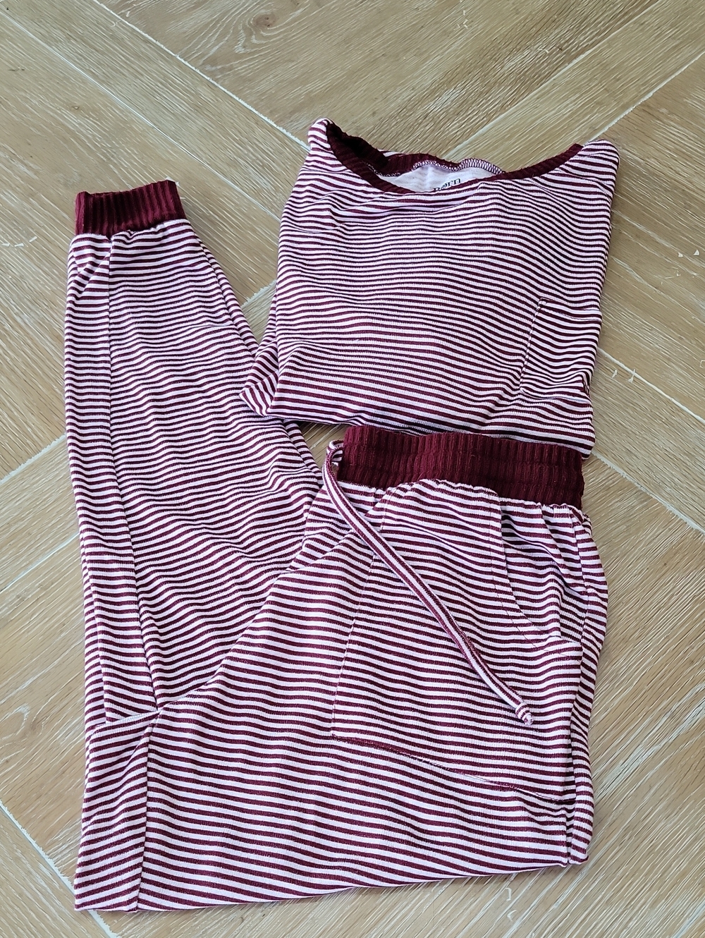 Born 2 Piece Pajama Set Striped Jogger Pant Longsleeve Top Large